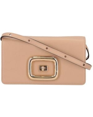 Roger Vivier Borsa Leather Shoulder Bag - Natural