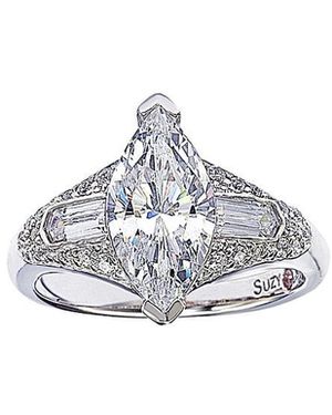 Suzy Levian CZ Jewelry Suzy Levian Marquise Cz Ring - White