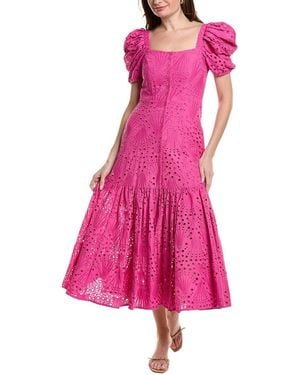 tyler boe Cleo Eyelet Midi Dress - Pink