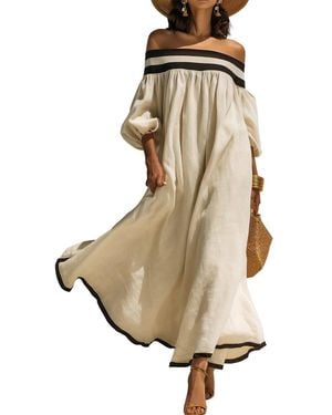 AMINA GLAM Maxi Dress - Natural