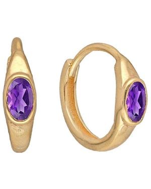 TIRAMISU 14K Plated 0.60 Ct. Tw. Amethyst Huggie Earrings - Blue