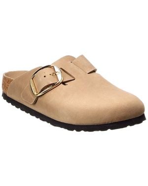 Birkenstock Boston Big Buckle Narrow Oiled Leather Clog - White