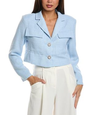 Gracia Tweed Crop Jacket - Blue