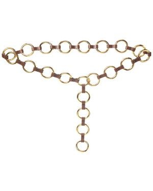 Michael Kors Marisa Metal & Leather Belt - White