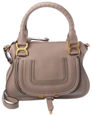 Chloé Marcie Small Leather Satchel - Brown
