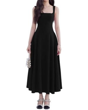 Linda Charm Midi Dress - Black