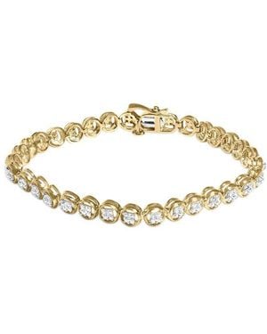 Haus of Brilliance 14K Over 0.11 Ct. Tw. Diamond Link Bracelet - Metallic