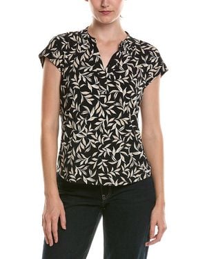 Vince Camuto V-Front Placket Blouse - Black