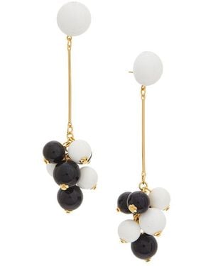 Kenneth Jay Lane 18K Plated Cluster Earrings - White