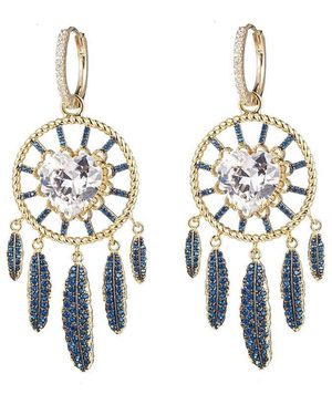 Eye Candy LA Cz Dreamcatcher Dangle Earrings - Metallic