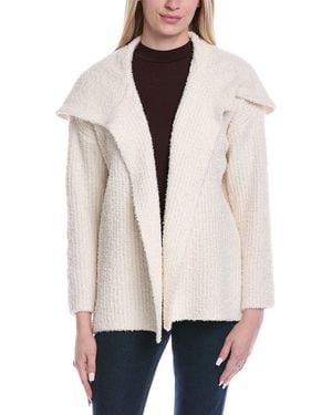 Jones New York Hooded Fuzzy Cardigan - Natural