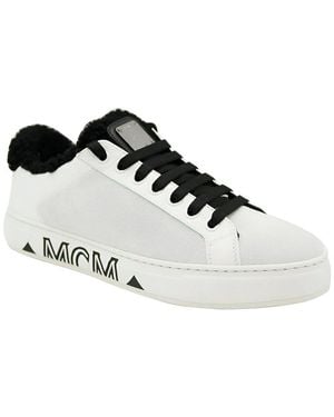 MCM Canvas & Shearling Trainer - Black