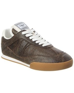 Chloé Kick Leather Trainer - Grey