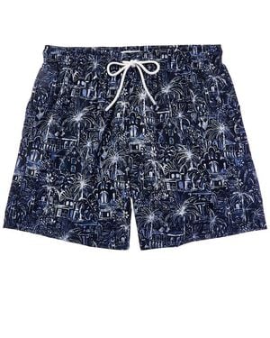 Eton Palm Tree Swim Short - Blue