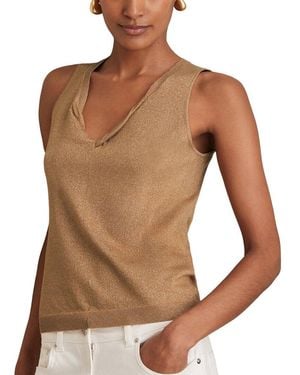 Reiss Sia Metallic Top - Natural
