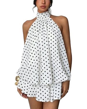 BELLA DESERT Halter Mini Dress - White