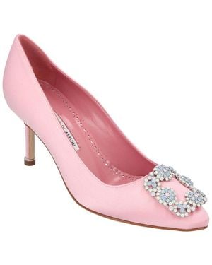 Manolo Blahnik Viscose Hangisi 070 Pump, Never Worn (Authentic Pre- Loved) - Pink