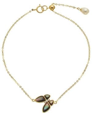 Maitre De Diamant 18K 0.02 Ct. Tw. Diamond & Pearl Bracelet - Metallic