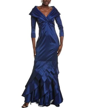 Tadashi Shoji Blythe Portrait Collar Gown - Blue
