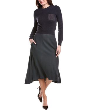 Peserico Wool, Silk, & Cashmere-Blend Midi Dress - Black