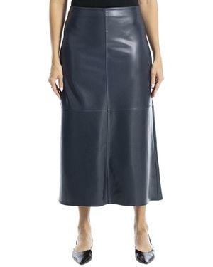 Max Studio Leatherette A-Line Skirt - Blue