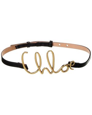 Chloé Iconic Small Leather Belt - White