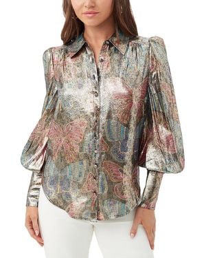 Trina Turk Sagittarius Silk-blend Top - Gray