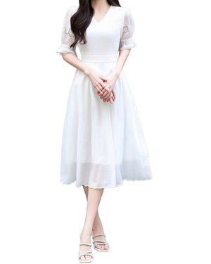 BURRYCO Short Sleeve Midi Dress - White