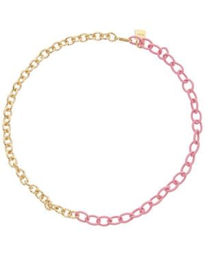 Juvell 18k Plated Silk Link Necklace - Pink