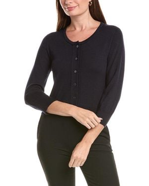 Oscar de la Renta Crop Cashmere & Silk-Blend Cardigan - Black