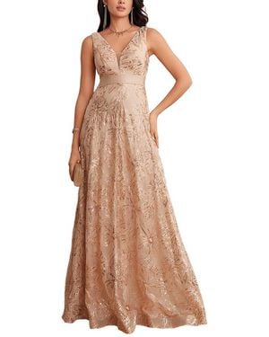 Vincent Embroidered Maxi Dress - Brown