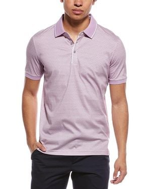 RAFFI Jacquard Print Polo Shirt - Purple