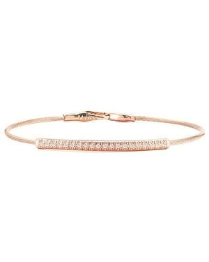 Reiss 14K Rose 0.19 Ct. Tw. Diamond Wire Bracelet - White