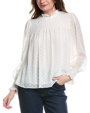 Rebecca Taylor Clip Dot Blouse - Grey