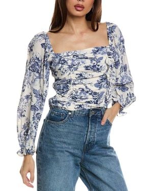 Seraphin Ruched Crop Top - Blue
