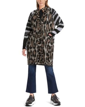 Marc Cain Long Wool & Mohair Coat - Black