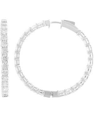 Lab Grown Diamonds 10ct Lab-Grown Diamond Hoop Earrings - White