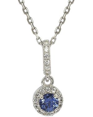 Suzy Levian Silver Diamond & Sapphire Pendant Necklace - Blue