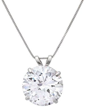 MaxColor 14K Cz Pendant Necklace - Metallic