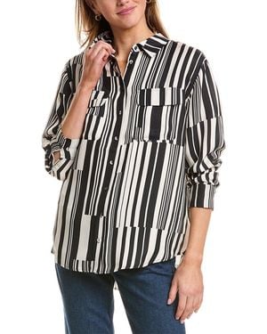 Johnny Was Kassie Double Pocket Silk Shirt - White