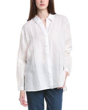 Eileen Fisher Classic Collar Linen Shirt - White