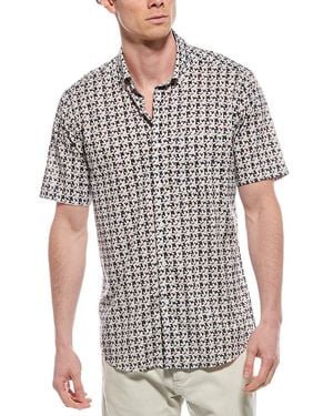 Scott Barber Voile Flower Print Shirt - White