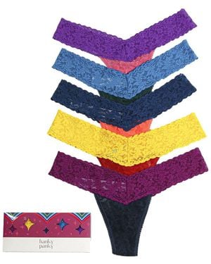 Hanky Panky 5Pk Signature Lace Thong - Purple