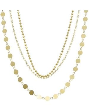 Italian Gold Over Silver 18K Plated Multi Strand Necklace - Metallic
