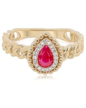 Diana M. Jewels 14k 0.46 Ct. Tw. Diamond & Ruby Half-eternity Ring - Multicolour