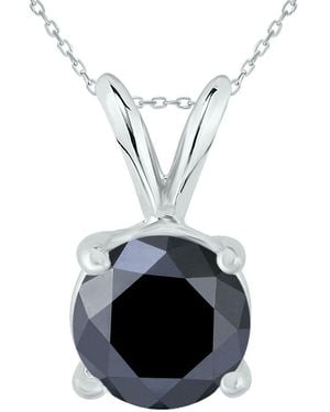 True Diamond 14k 2.00 Ct. Tw. Diamond Solitaire Necklace - Blue