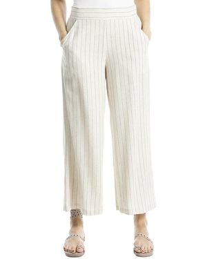 Max Studio Wide Leg Linen-Blend Pant - White