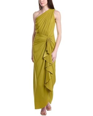 Tadashi Shoji Solid One Shoulder Maxi Dress - Green