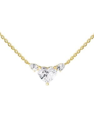 Lab Grown Diamonds 18K Vermeil 3.12 Ct. Tw. Lab-Grown Diamond Pendant Necklace - Metallic