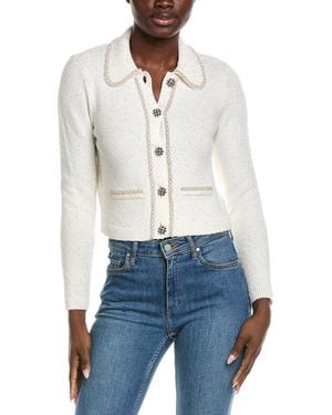 Alice + Olivia Noella Wool-Blend Jumper Jacket - White